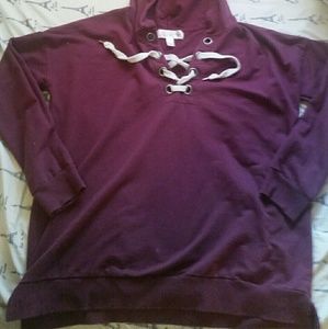 Lace-up Hooded Sweatshirt